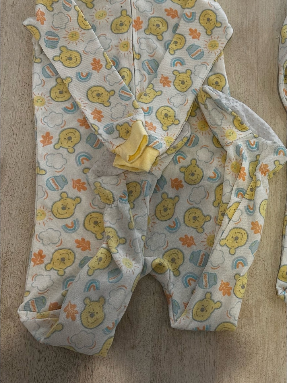 Baby One-Piece Footed Pajamas in Yellow Winnie’s the Pooh